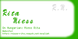 rita miess business card